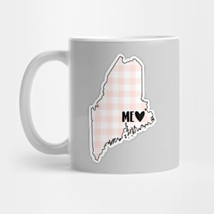 USA States: Maine (pink plaid) Mug